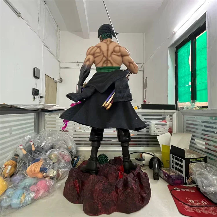 One Piece Anime Large 50cm Five-Headed Eagle Carrying Knife Domineering Zoro Collectible Statue Model Figure Ornament Gifts