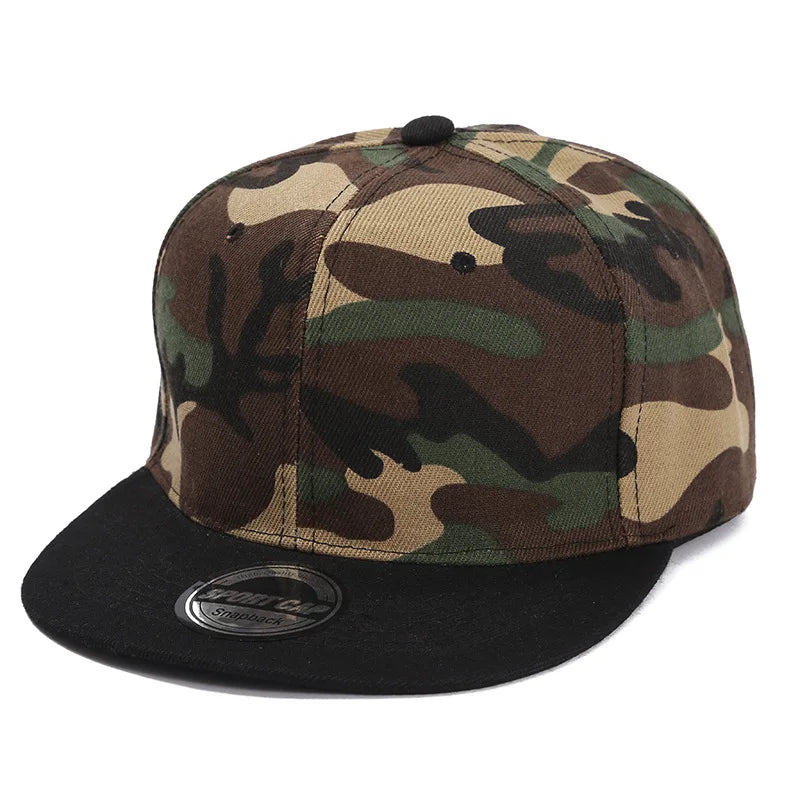 Color-Blocked Flat-Brim Baseball Cap Versatile  Sunshade and Sun Protection Hat Outdoor Fashion Unisex Street Hip-Hop Hat