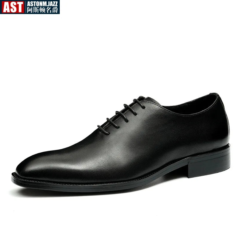 Italian Men's Formal Shoes Luxury Genuine Leather Handmade Quality Comfortable Elegant Black Wedding Social Oxfords Shoes Man