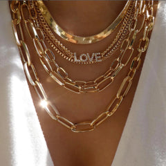 Bohemia Gold Color Multiple Styles Necklace For Women Trendy Multi-Layer