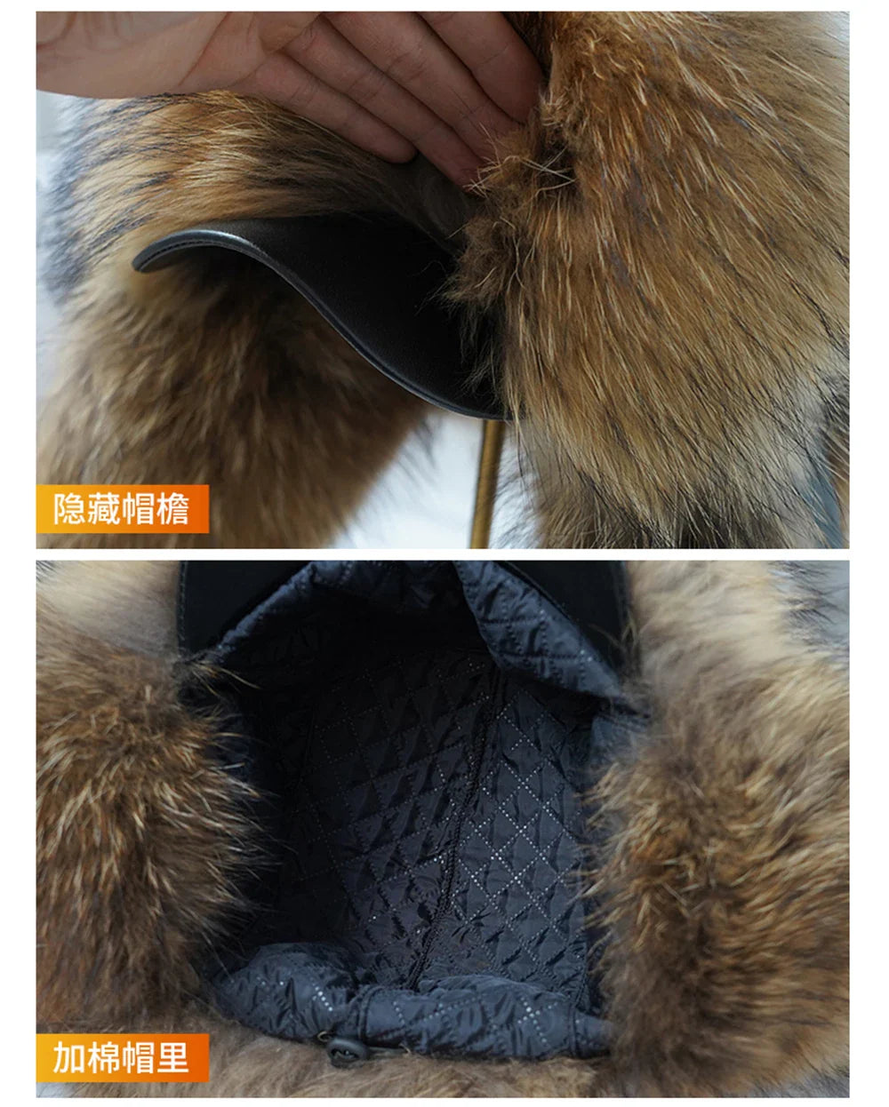 2025 Cap 100% Raccoon Dog Full Fur Fox Fur Hat Men's Fur Ear Protection Winter Thickened and Warm Russian Hat Men's Trend
