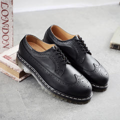 Genuine Cow Leather Vintage Formal Brogue casual Men's Leather Shoes