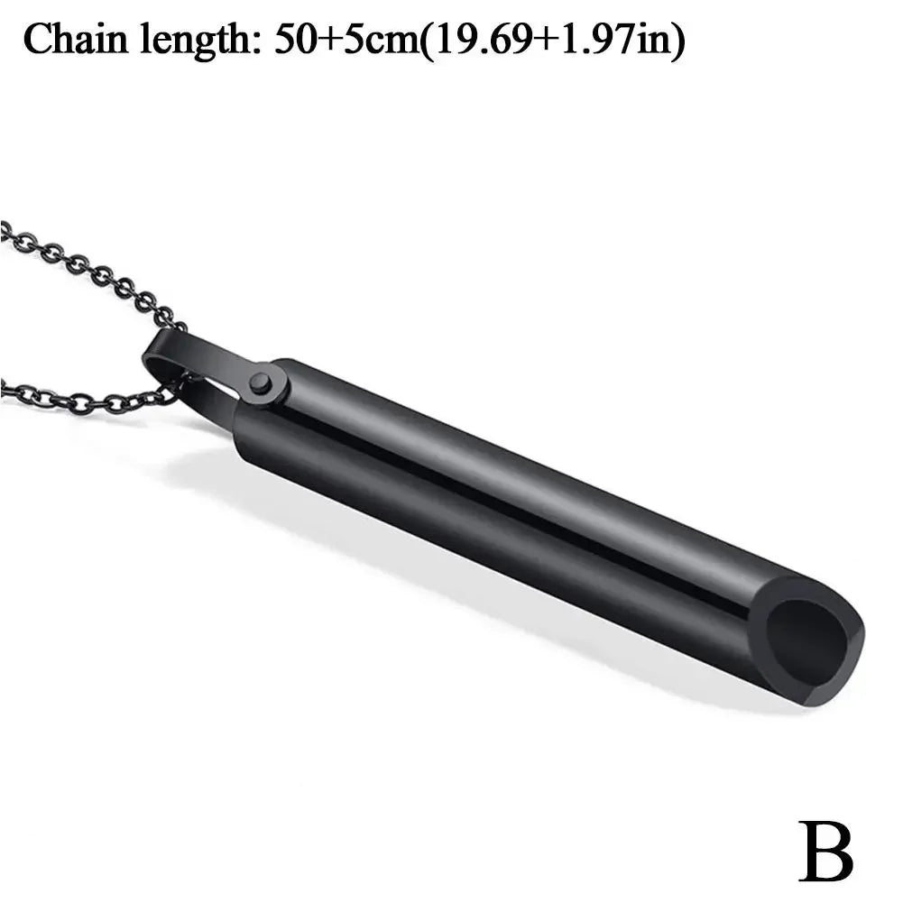 Stainless Steel Breathlace Necklace Quit Smoking Anxiety Relief Anti Vaping Necklace Breathing Necklace For Anxiety Mindful