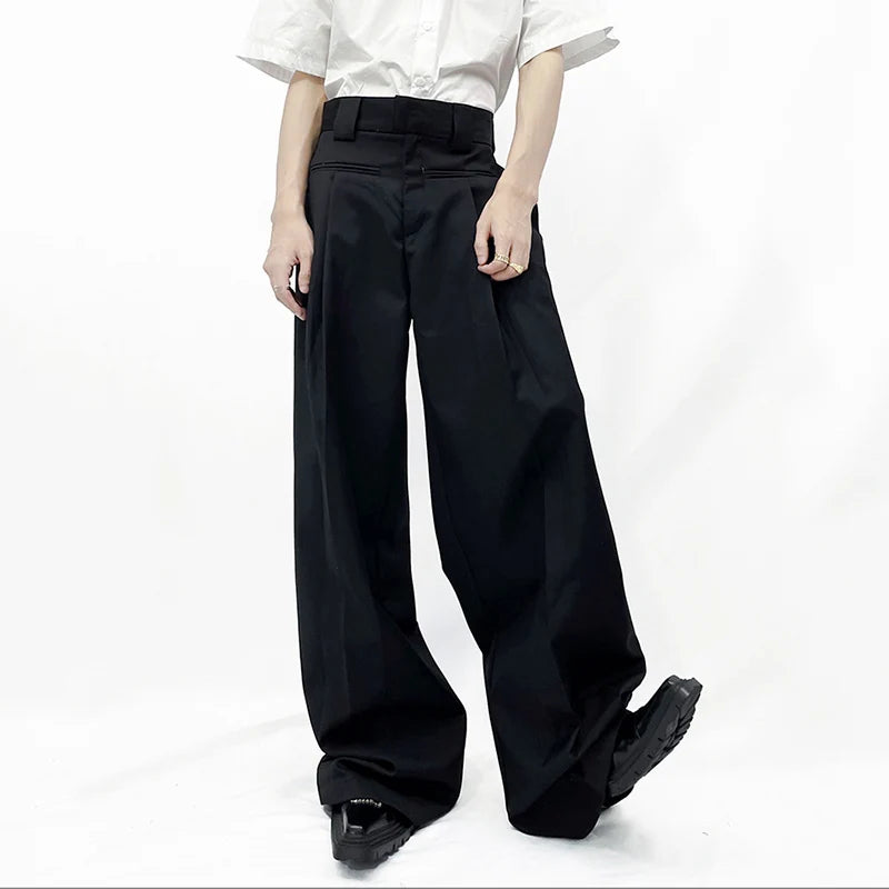 Male Suit Pants American Casual Straight Loose Slimming Slightly Wider Full Length