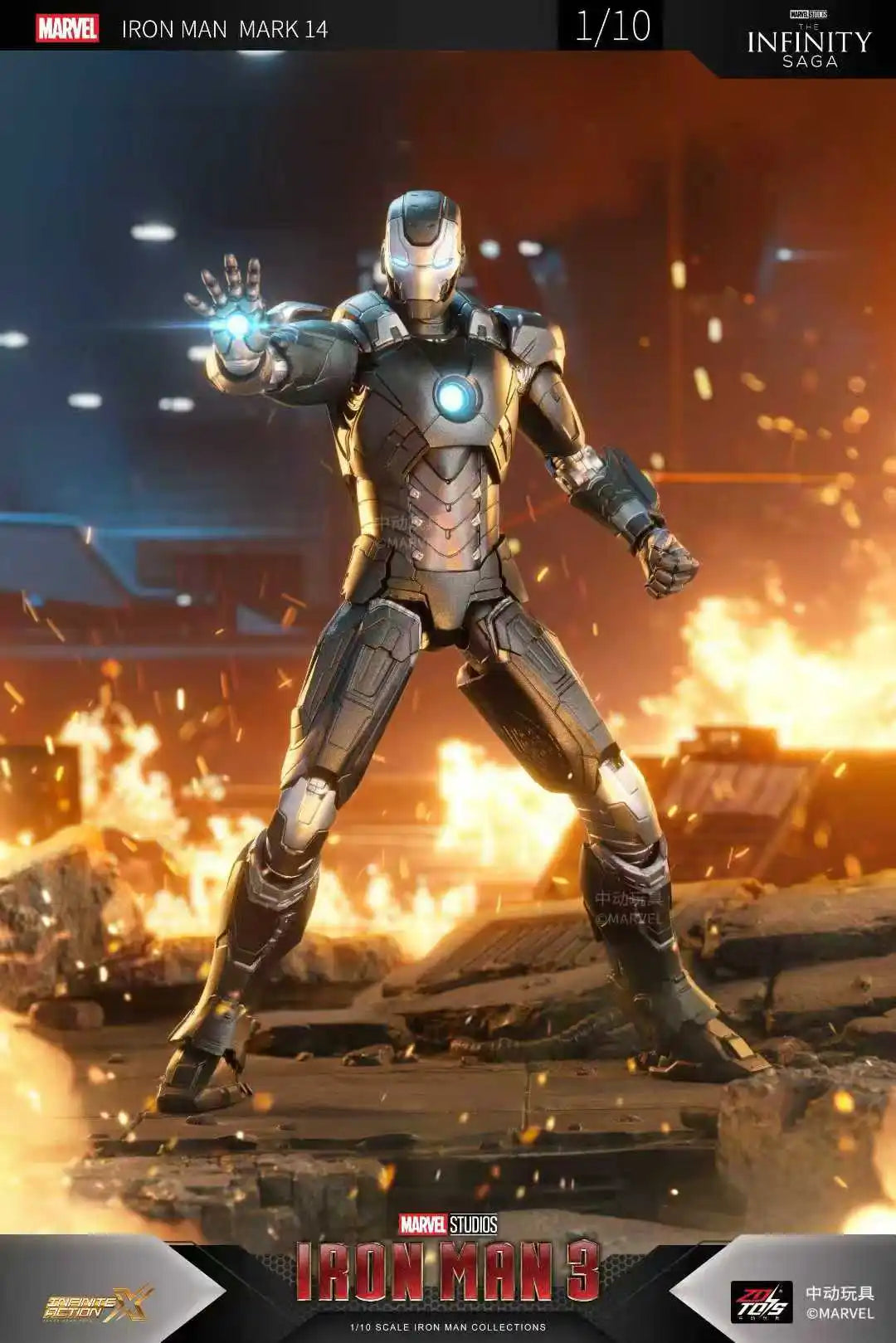 Original ZD Toys Iron Man Tony Stark MK9 MK14 MK12 MK27 MK15 MK35 MK22 MK40 Hammerhead Action Figure Anime Collect Model Gifts