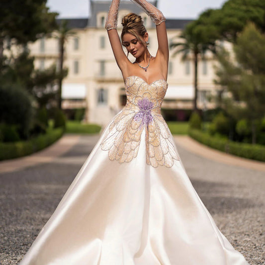 Homecoming Dresses: Butterfly Beige Evening Dresses for Women Wedding Gowns