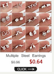 Mini Stainless Steel Earings Fashion Jewelry Cute Heart Music Leaf Bunny Sun Stud Earrings for Women Lion Ear Studs Pendientes