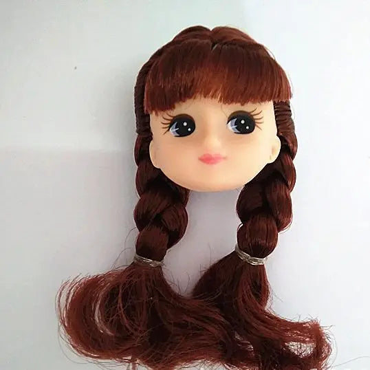 Jenny Licca Doll Heads Cute Little Girl Colorful Long Hair Heads DIY Doll Dressing Figures Girl Gifts Toys