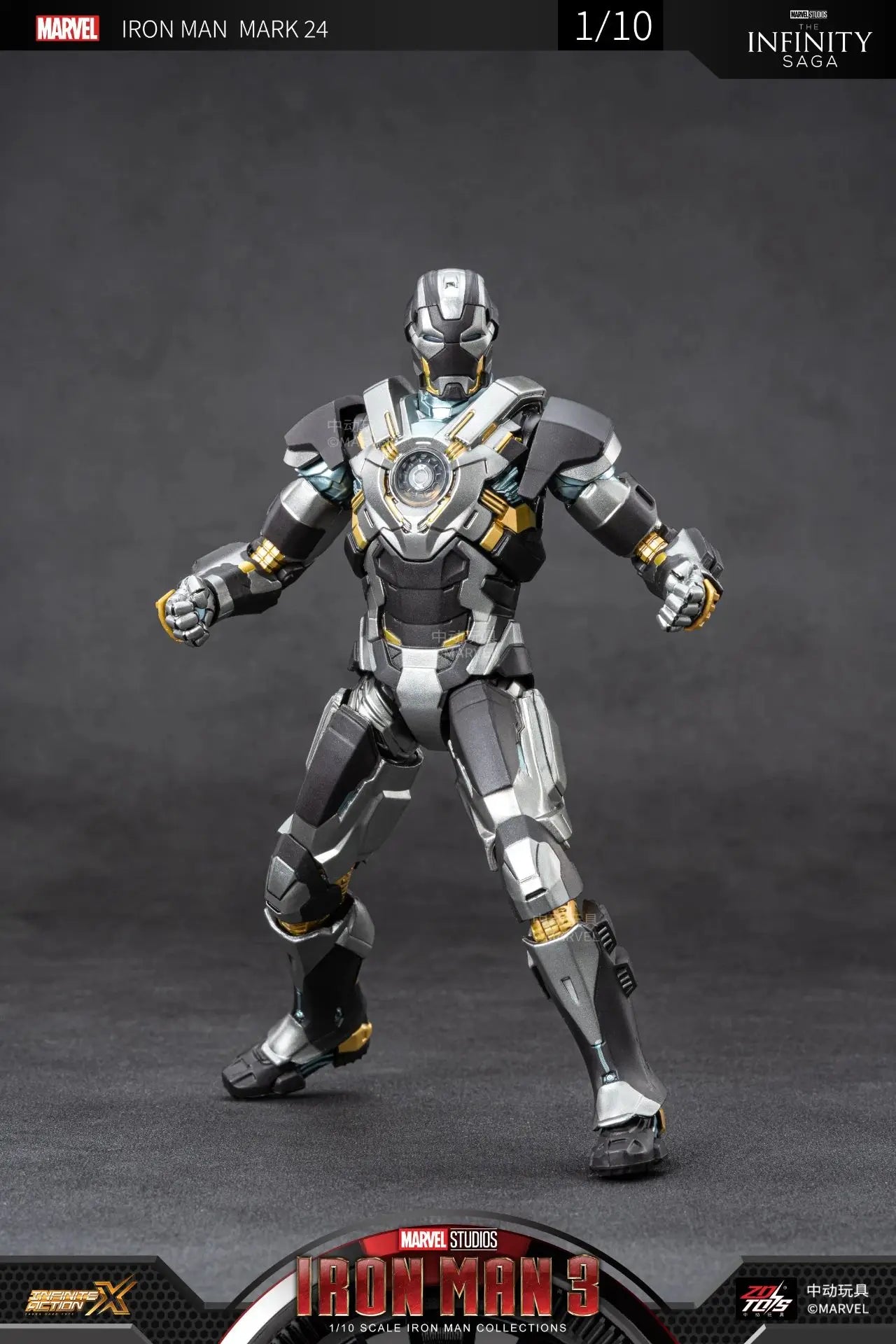 ZD Toys Iron Man MK35 Red Snapper Action Figure Iron Man Mk41 Mk47 Tank MK24 MK22 1/10 Scale Iron Man Collections Gift