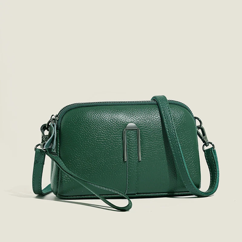 Genuine Leather Bag Women's Crossbody Bag for Woman Female Solid