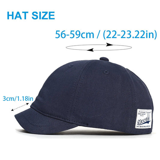 Short Brim Cotton Baseball Cap Men Women Casual Vintage Dad Hat Adjustable