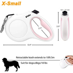 Fida Retractable Dog Leash Strong Nylon Reflective Tape Brak 360° Tangle Free Anti-Slip