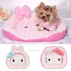 Cute Sanrio Hello Kitty Melody Pink Dog Bed For Pet Small Dogs Kennel Cartoon