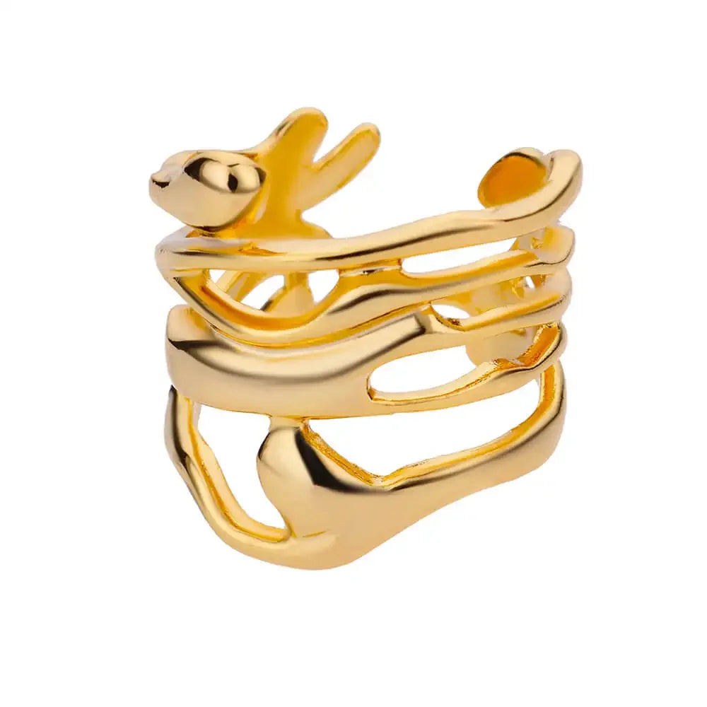 Wedding Rings For Women Gold Color Open Finger Ring Party Jewelry