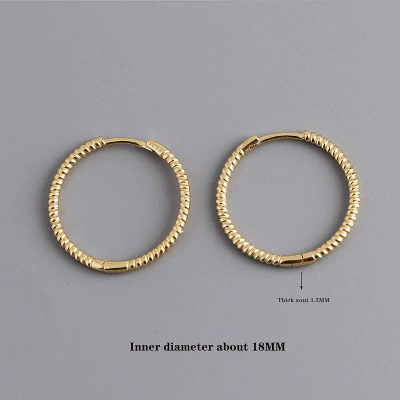 WANTME 925 Sterling Silver Fashion Piercing Charm Twist Huggies Hoop Earrings for Women Rock Gothic Unisex Jewelry Ear Buckles