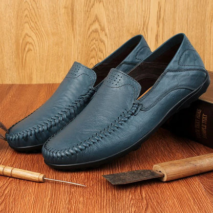 Genuine Leather Men Shoes Casual Luxury Brand Formal Mens Loafers Moccasins Italian Breathable Slip on Male Boat Shoes Plus Size