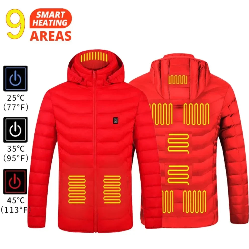 Heated Jacket Men Women USB Self Heated Clothing Washed Cotton Warm Coats