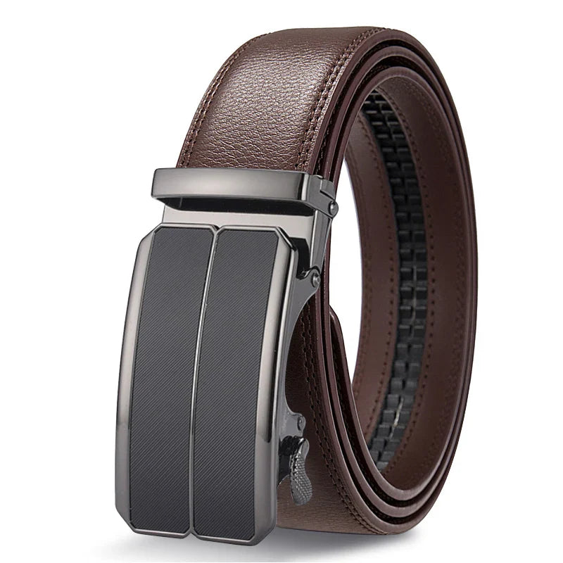 Men's Automatic Belt Adjustable Ratchet Belt for Men Brown/Black High-Quality Genuine Leather Belt Business Casual Belt for Men