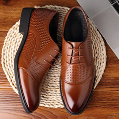 Men Business Formal Dress Shoes Breathable fashion oxford shoes Leather Shoes