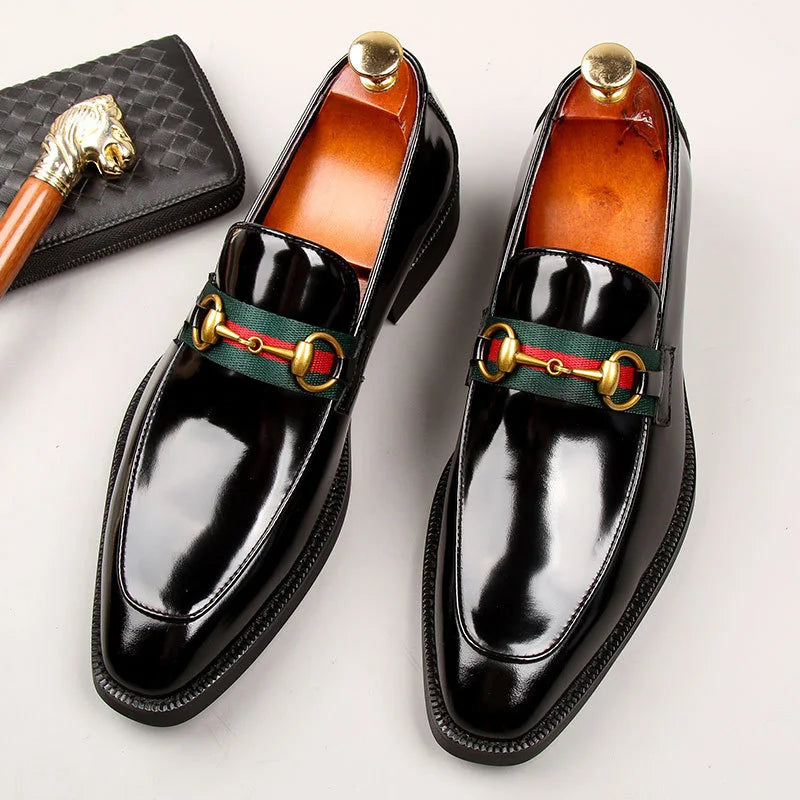 New Men's leather shoes, business formal shoes men,  patent leather single shoe foot comfort