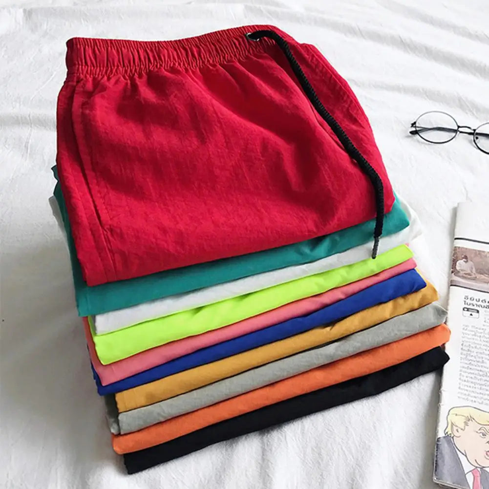 Running Shorts Drawstring Elastic Waist Shorts Loose Gym Sports Men Casual Jogging