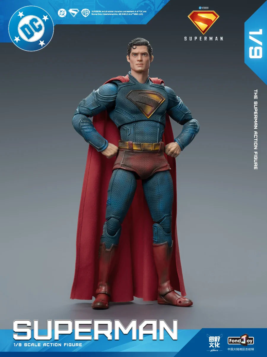 2025 Original Fondjoy David Corenswet Superman Action Figure 1/9 New SupermanFigure PVC Joint Movable Kid Toy Boy Gift