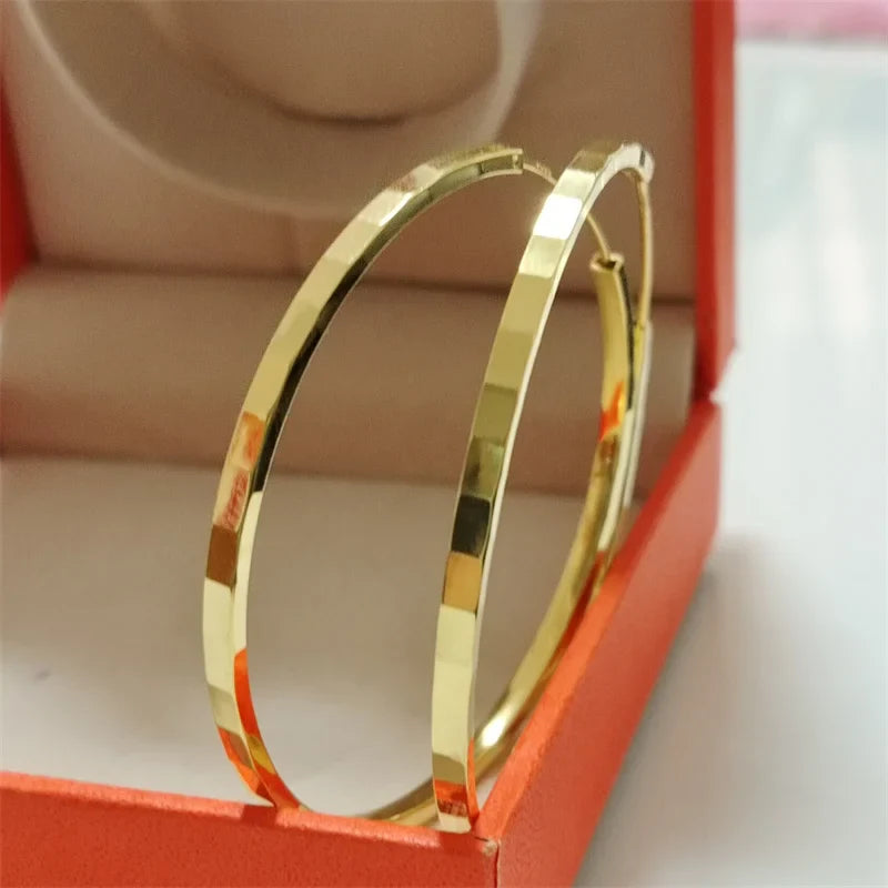 Senlissi - New Fashion 18K Gold Plated Hoop Earrings For Women 925 Sterling Silver Earring Cерьги Kольца Jewelry Girlfriend Gift