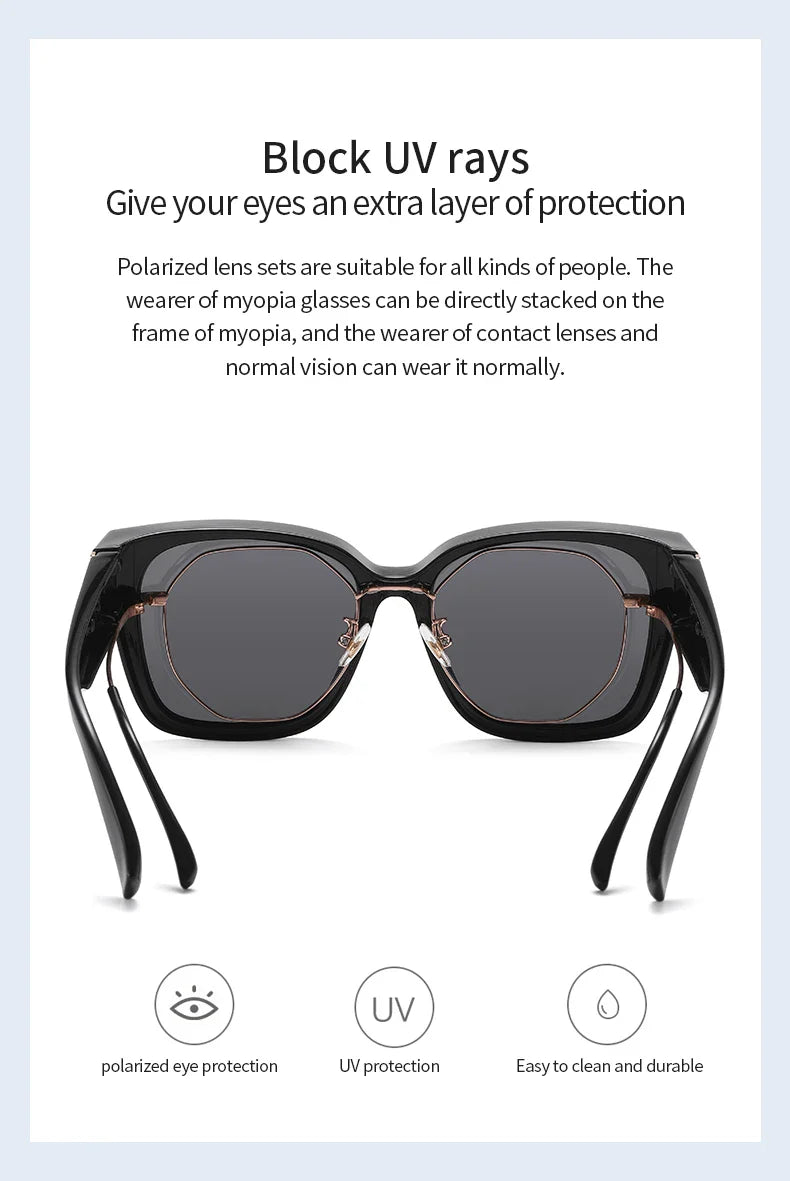 Women Polarized Sunglasses Men UV400 Night Vision Sun Glasses TR90 Big Eyeglasses Frame Driving Beach Anti Glare Shade Eyewear