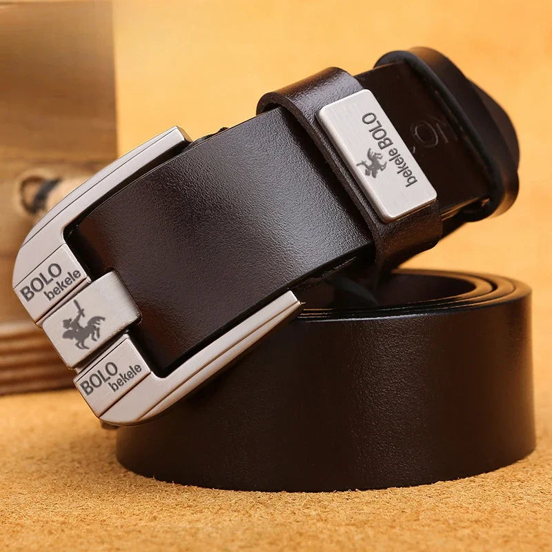 Famous Cowskin Luxury Brand Designer High Quality Alloy Pin Buckle Belts for Jeans Original Real Genuine Leather Belt for Men