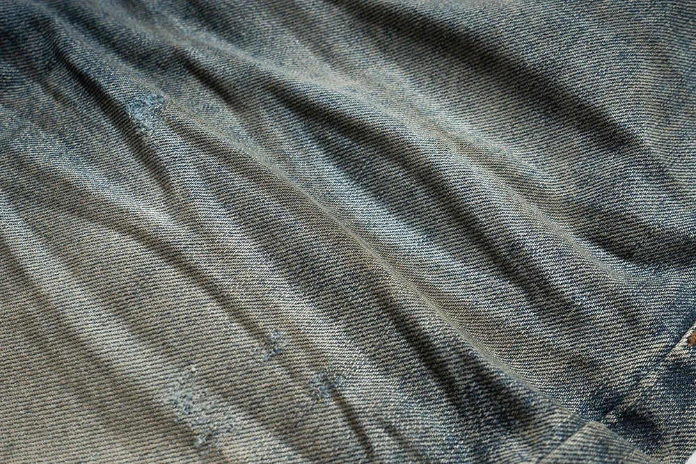 Harajuku Streetwear Washed Dirty Baggy Blue Jeans for Men and Women Straight