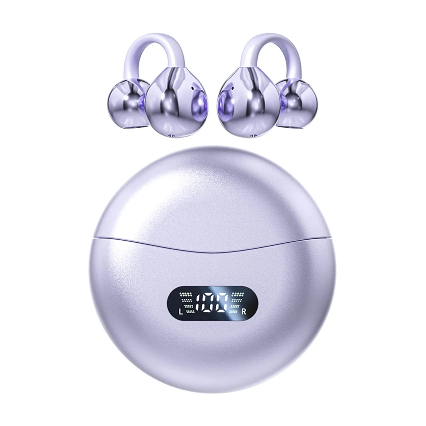 M79 Wireless Hifi Bluetooth 5.4 Earbuds Clip on Ear with Digital Display Waterproof Sport Headsets with Mic