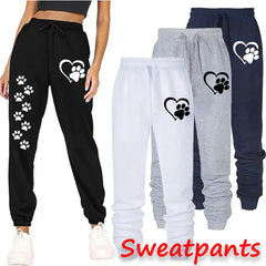 Women Cat Paw Printed Sweatpants High Quality Long Pants Jogger Trousers