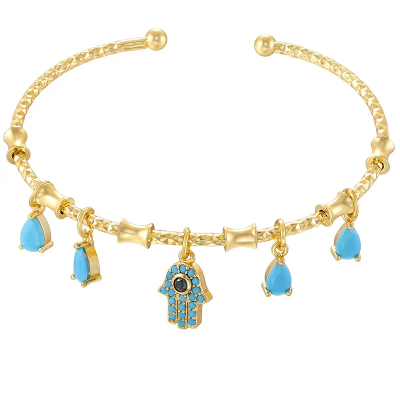 ZHUKOU candy charms bracelet for women Gold color romantic round charms bangles lady birthday gifts Man bracelet Jewelry VL338