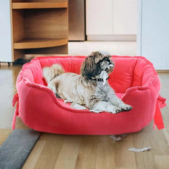 Cute Bow Princess Dog Bed Soft Cozy Pet Sleeping Mat for Small Dogs Cats Non-slip