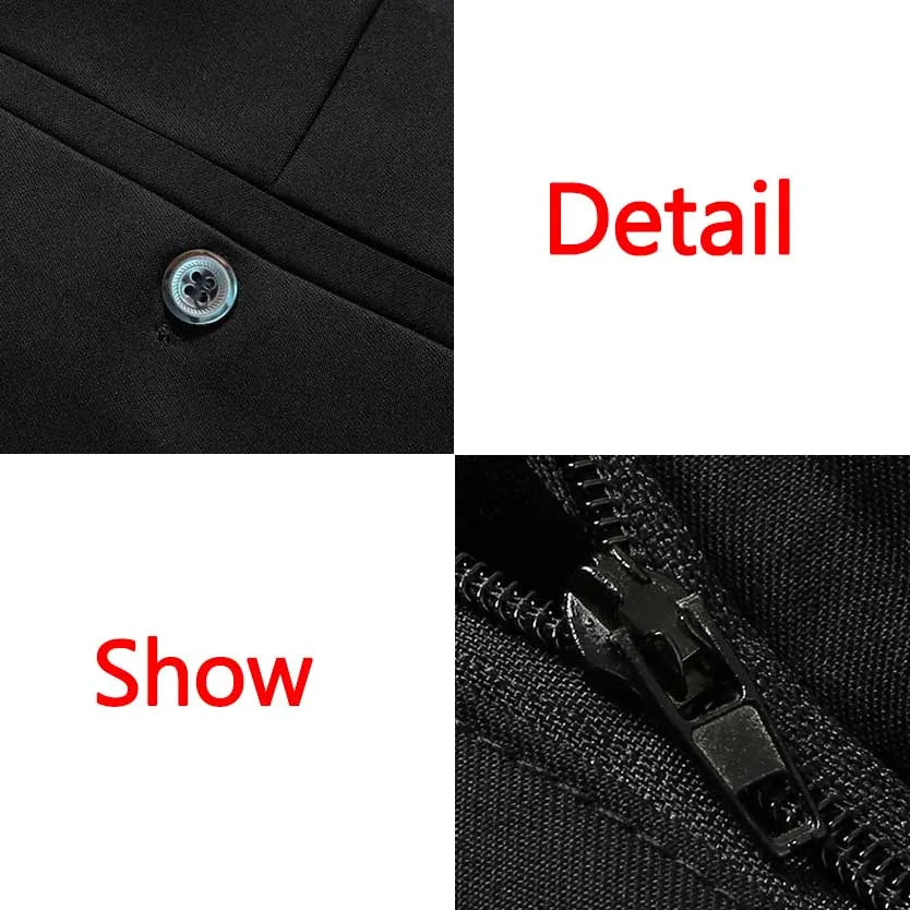 Men's Business Pants Elastic Waist Straight Suit Pants Formal Work Long Pants Large Size