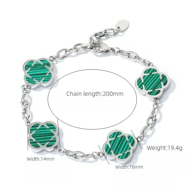 Stylish Petal Chan Bracelets for Men Boys,Waterproof Natural Shell Chain Links Wristband,Birthday Gift