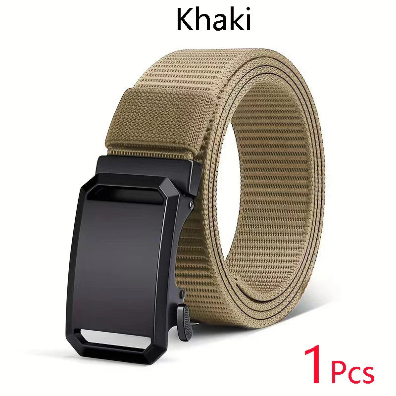 Newest Automatic Buckle Belt Canvas Tactical Waist Belt Durable Casual Outdoor Hunting Golf Adventure Training Pant Belt for Man
