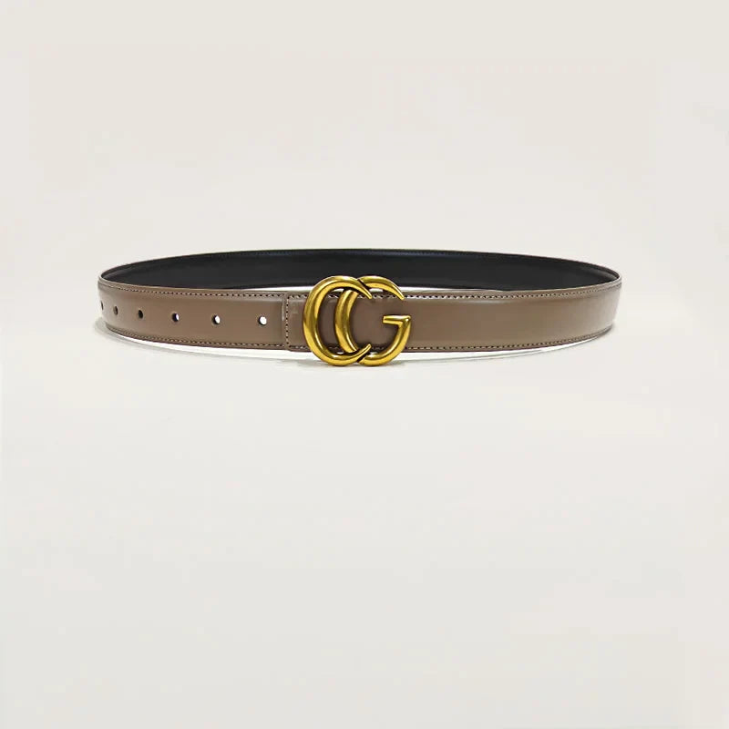 High Quality Luxury Designer Women's Fashion Genuine Leather Belts Female CG Letter Buckle  Dress Jeans Belts For Woman Elegant