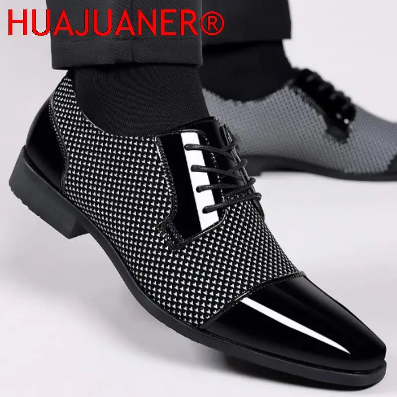Men Leather Shoes Formal Shoes Pointed Toe Casual Business Men Shoes Spring Autumn Breathable Wear-resistant Mens British Style