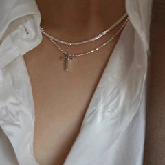 Silver Color Sparkling Necklace For Women Trendy Clavicle Chain Choker Girls Korean