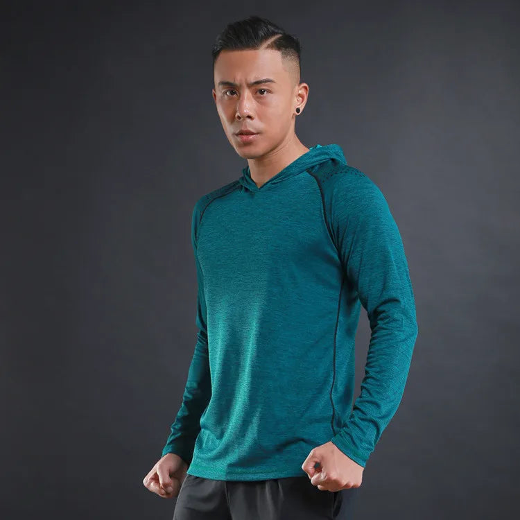 Men Hoodies Summer Running Fitness Casual Hooded Quick Dry Sweatshirts