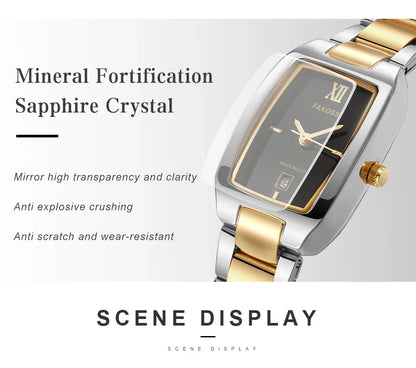 WWOOR Elegant Women's Watch Fashion Stainless Steel Waterproof Ladies Quartz Wristwatch Luxury Bracelet Watches Date Reloj mujer