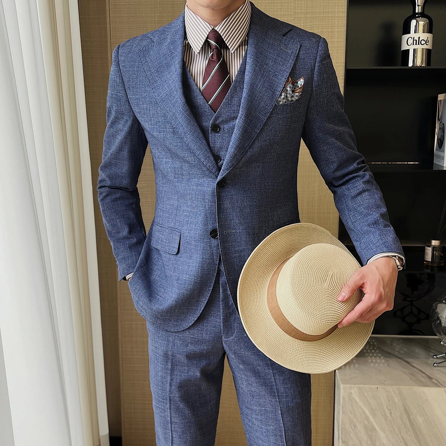 Tuxedo for Mens: Elegant Men's 3-Piece Slim Fit Suit - Luxury Formal Tuxedo for Weddings