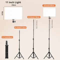 11 Inch Dimmable LED Video Fill Light Lamp Key Lighting Panel with 110cm Tripod