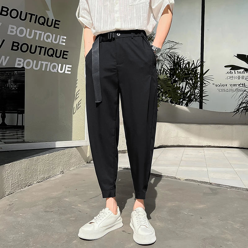 Men’s Suit Pants Casual Harajuku Wide-leg Harem Pants Male Fashion Loose Casual