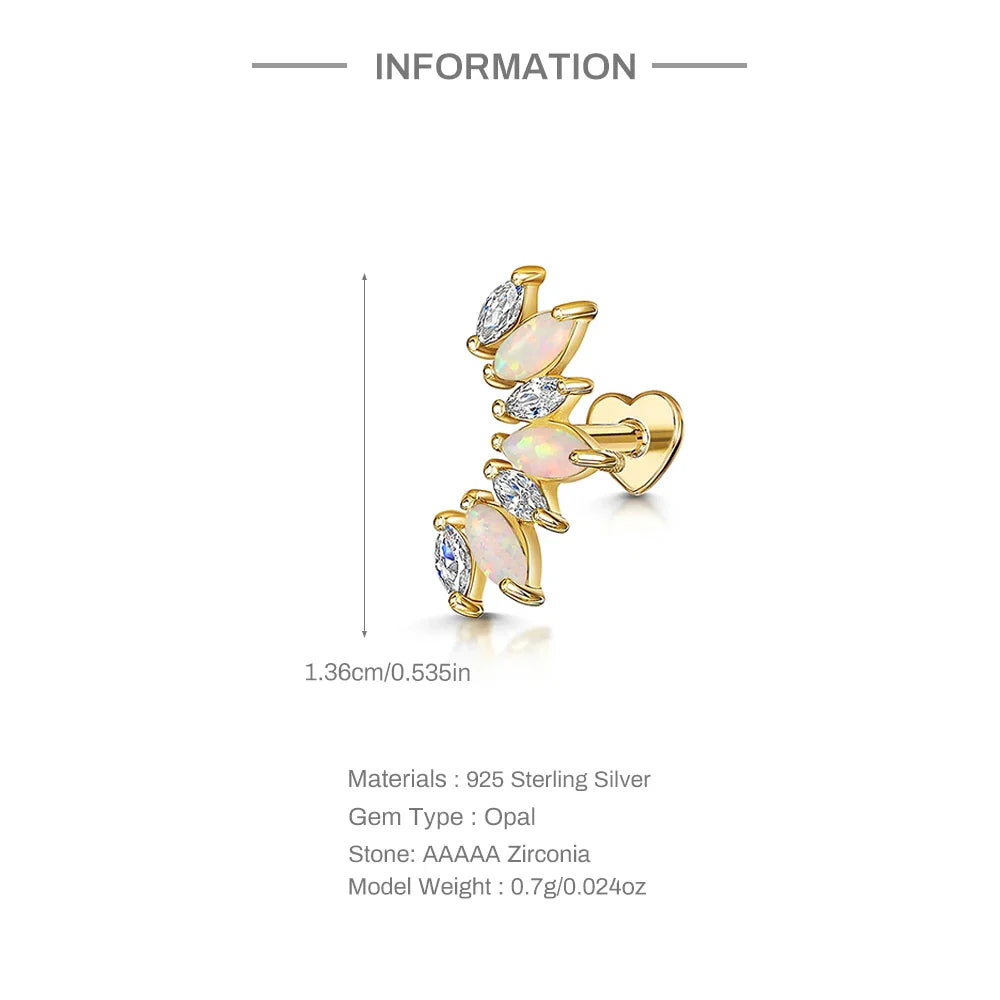 ROXI 925 Sterling Silver White Zircon Opal Earrings For Women Girl Wedding Engagement Jewelry Delicate Ear Buckle jewelry