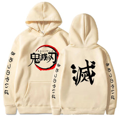 Demon Slayer Hoodies Men Fashion Letter Graphic Printed Sweatshirts Women