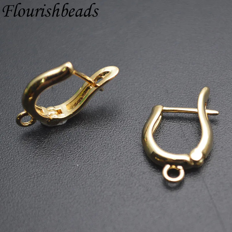 Nickle Free Anti-rust Gold Color Plain Metal Earring Hooks Jewelry Findings 50pc Per Lot