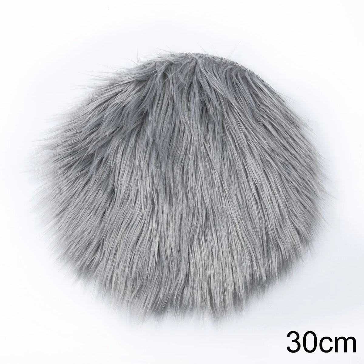 30cm Soft Faux Fur Rug Sofa Chair Desk Pad Household Bedroom Warm Mat  Round