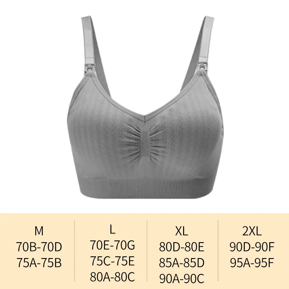 Single Handed Front Buckle Nursing Bra Breathable Women Breastfeeding Underwear